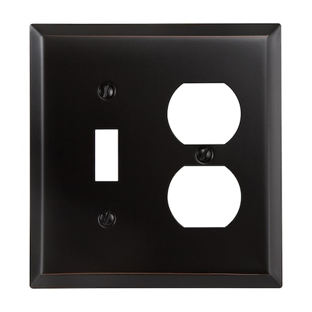 Amerelle Wall Plate, Number of Gangs: 2 gang Stamped Steel, Aged Bronze Finish, Brown 163TDDB